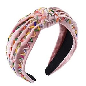 Knotted Headbands Rainbow Sprinkle Knotted Headband Hairbands Pink